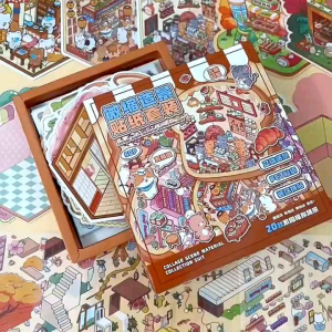 3D miniature diorama sticker set handmade diy visual scrapbooking book collage scene material collection suit stickers 场景造型贴纸手工