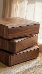 Táp tủ decor tủ đầu giường xoay 360 độ cốt gỗ MDF nẹp veneer gỗ óc chó gỗ sồi cao cấp hiện đại TDG-01