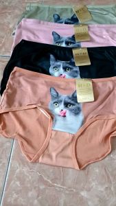 CELANA DALAM WANITA IMPORT MURAH 6 PC MOTIF KUCING