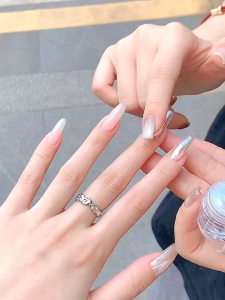 ( Tổng hợp ) Tráng gương ngọc trai Trắng Bạc trang trí nail siêu đẹp