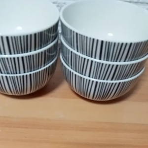SET FOR 6 PIECES CERAMIC ZEBRA PRINT RAMEN BOWL SIZE 5.25 INCHES / 3.5CMX7CM