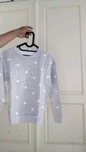 Fashion Wanita Atasan Sweater Switer Damia Love Grey All Size