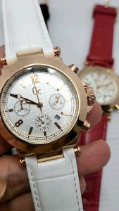 GBM Jam Tangan Wanita G.C Ring Gold-Tal Kulit-Tanggal Aktif