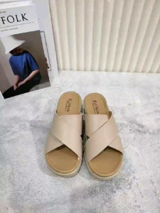 Sandal Slop Wanita Wedges Silang Sandal Kondangan Perempuan Terbaru