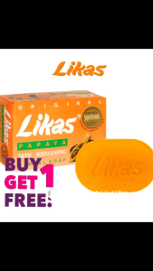 Likas Papaya Skin Whitening Soap Class A Papaya Extract - Brightening - Moisturizing - Buy 1 Get 1 Free