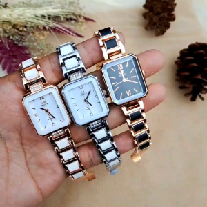 Jam Tangan Wanita Rantai Mika Keramik Analog Mirete Original Mewah Berkualitas COD Bayar Di Tempat