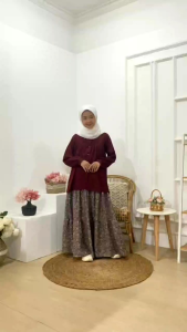 Set Rok Muslim Qila Anak - Remaja Cutetrik GD 577 Setelan Muslim Anak Cewe Baju Muslim Setelan