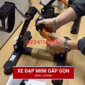 Xe đạp thể dục gấp gọn xe đạp mini tập thể thao tập vật lý trị liệu tại nhà có đồng hồ điện tử GoodFit GF006MB