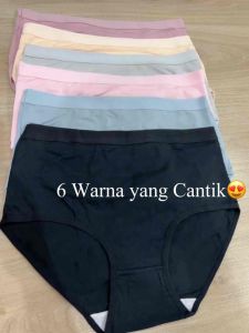 Plus Size M-XXXL Women High Waist Cotton Panties Seluar Dalam Wanita Plus Size