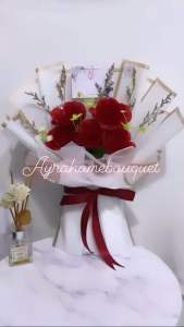 [5 ROSE] Bouquet Bunga Flower Artificial Palsu Buket Bunga Kado Wisuda Wedding Anniversary Natal Murah
