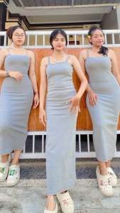 YUZY LONGDRESS RIB BODY SUIT | LONGDRESS BODYCONE MAXI WANITA KOREA TREND KEKINIAN