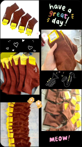 ถุงเท้านักเรียน ราคาประหยัด ถุงเท้าสีน้ำตาล