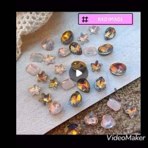 网红爆款美拉德色系美甲水晶尖底钻饰品 Maillard Color Nail Crystal Tip Bottom diamond accessories