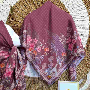 HIJAB JILBAB SEGI EMPAT VOAL PREMIUM MOTIF TRBARU (KEMASAN BOX) SOHIB SCARVES ORI LASERCUT MEWAH