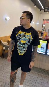 เสื้อวงเมทัลลิก้า ทัวร์2023-2024 (ป้ายRock Yeah) สกรีนหน้า-หลัง ลายกะโหลกประดิษฐ์ทัวร์2023-2024