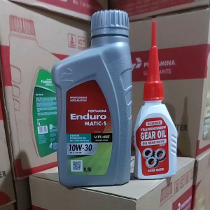 PAKET GANTI OLI MOTOR ENDURO MATIC S DAN OLI GARDAN (GEAR PUTIH)