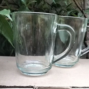 2pcs gelas kopi/cangkir kopi /gelas gagang/gelas murah/gelas bening/gelas kaca