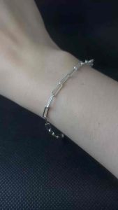 Paperclip AB Bracelet Heart Design Bracelet Sterling Silver 925