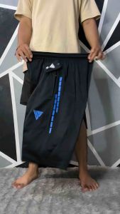 YS Celana Pendek 3/4 Pria Premium Sport Short Pants Olahraga - Strip Biru