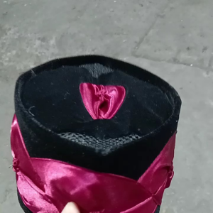 peci Songkok hitam kembang kol merah beludru halus