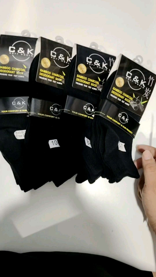 🇲🇾CNKSW🧦1 Pair Bamboo Deodorant Black School Socks And Adult
