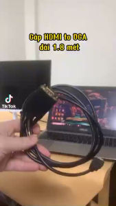 Dây Cáp Chuyển Đổi HDMI Sang VGA  Dài 1.8M Tương Thích Với Máy Tính Laptop PC Máy Chiếu HDTV HDMI To VGA