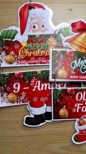 LAMINATED CHRISTMAS HANGING DECOR | WELCOME SIGN | FRONT DOOR HANGING DECOR | CHRISTMAS DECORATION | SEND YOUR FAMILY NAME THRU CHAT