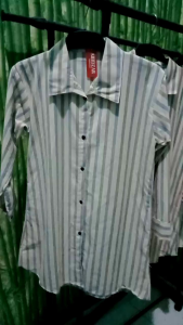 promo kemeja salur wanita casual