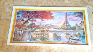 Hiasan dinding lukisan cetak Pemandangan paris indah plus bingkai uk 100x50cm