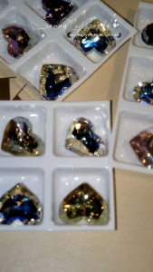 Set 6 viên đá tim lớn Swarovski mix màu siêu sáng lấp lánh đính móng tay nail