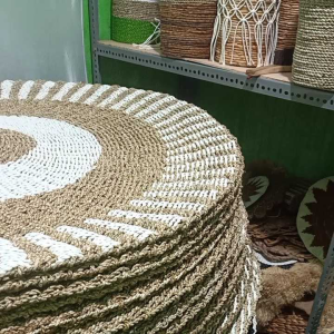 Rug anyaman seagrass 120CM Murah/ Karpet anyaman / Karpet Bulat / Floor mat
