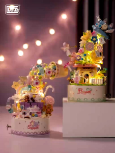LOZ ตัวต่อ มินิบล็อก กล่องดนตรี มีไฟ LED Music Box MINI BLOCK มีให้เลือก 3 แบบ ขนมหวาน / ดอกไม้ / คริสต์มาส (รหัส 1953-1954 1957)