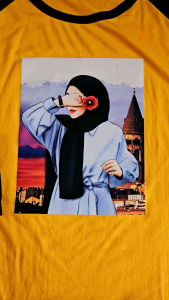 Kaos Atasan Wanita Lengan 3/4 Sablon Cewe Hijab City DTF