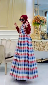 BSHOP MARIA Baju Dress linen Kotak wanita Maria Dress Bshop by Rio. Nazra Sha