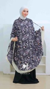 Mukena Dewasa Jumbo 2 in 1 Kayana Motif Bahan Rayon Premium Jatuh Adem Ponco Pouch Tas Sleting