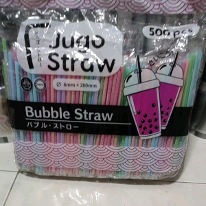 Sedotan Steril Bening 6mm x 20cm Runcing / Sedotan Kopi isi 500 Pcs