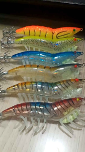 12cm/20g Squid Hook Fishing Jig Hard Shrimp 3.5# Artificial Shrimp for catching Squid