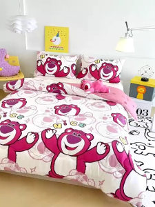 Bedcover Set Sarung Bantal Jumbo Bahan Adem Tebal Premium Lembut Motif Polos Lotso Kartun Karakter Anak Dewasa Anti Kutu 180x200 150x200 160x200 200x200 Dingin