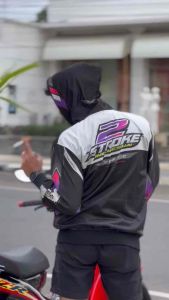 JAKET FULL PRINT 2STROKE 2TAK 2STROKEINDONESIAN RACING DISTRO RIDING SUNMORI TWO STROKE HOBI2STROKE
