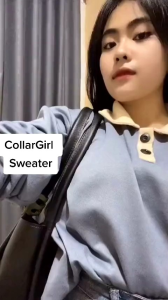 kirim hari ini+COLLAR GIRL KERAH BUTON SWEATER WANITA MODEL KANCING OPERSIZE KOREAN STILE