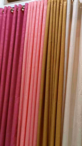 Gorden Pintu Gorden Jendela Polos Embos Ring Smokering Abu Marun Coklat Hijau