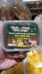 Gula aren jahe - wedang praktis - tinggal seduh - detok - dhetox green - isi 20 - bagus untuk pencernaan - menghancurkan kotoran pada usus - oleh-oleh Jogja