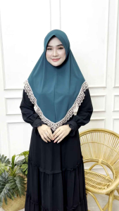 Hijab / Jilbab Kerudung Khimar Instan Jersey Renda / Model Bergo Serut Renda Terbaru Termurah, Terjangkau dan Terlaris Kerudung Wanita/Muslimah Hijab. Bisa COD