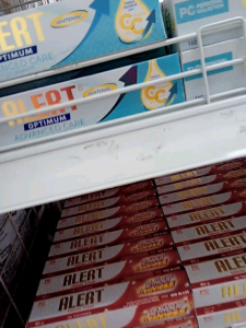 PERSONAL COLLECTION ALERT OPTIMUN ANTIBACTERIAL FLUORIDE TOOTHPASTE UP 24 HOUR ALL DAY SUPERIOR DEEP CLEAN and ALERT OPTIMUM WHITENING ADVANCE CARE TOOTHPASTE 160G