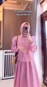 SHEILA ONE SET ROK STRIPE SALUR ATASAN WANITA KEKINIAN