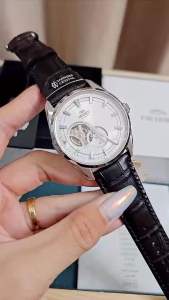 ĐỒNG HỒ NAM CHÍNH HÃNG Orient RA-AR0004S10B Automatic Open Heart Small Second White Dial Sapphire Black Leather