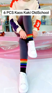 Kaos Kaki Garis Setrip Strip Sport Vintage Panjang Tebal