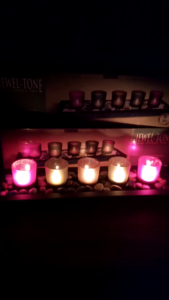 Lilin Gelas Dekorasi Tealight & Set Batu Sungai Dekorasi Mewah Romantis Jewel tone