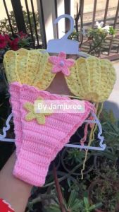 บิกินี่ บิกินี่ถักไหมพรม บิกินี่คู่แม่ลูก : ชุดคู่แม่ลูก