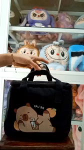 Túi cốp mini hộp vuông nắp trên vải canvas 2 lớp đa năng siêu tiện lợi